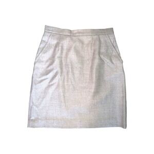 J Crew Skirt Sz 8 Mini Wool Corpcore Office Wear Lined Tan Beige Pockets Preppy